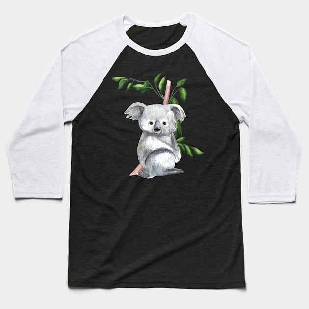 Lovely Koala Bear Drawing Cute Australian Native Gift Baseball T-Shirt by Productcy